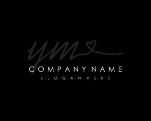  YM Initial handwriting logo vector