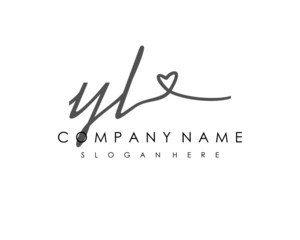  YL Initial handwriting logo vector