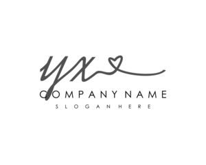 YX Initial handwriting logo vector