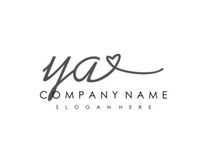 YA Initial handwriting logo vector