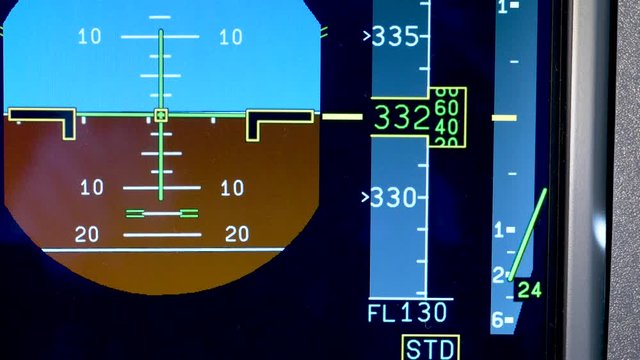 Airplane dashboard, Airplane descending to lower altitude, Airplane instrument panel