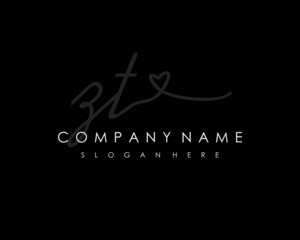ZT Initial handwriting logo vector