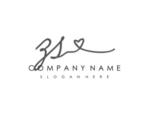 ZS Initial handwriting logo vector