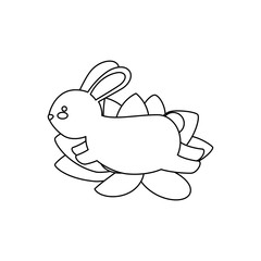 cute and little rabbit in lotus flower character