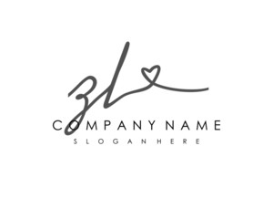 ZL Initial handwriting logo vector