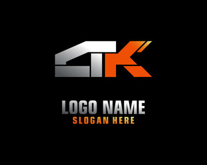 AK Initial letter logo template vector