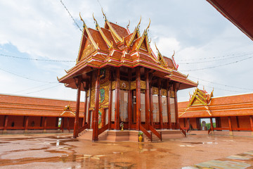 Amazing Red temple in Thailand name : Wat Pa Nong Chad in Maha Sarakham city.