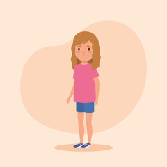 happy girl child with casual clothes