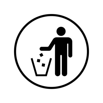 throw trash sign vector
