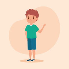 boy child with fashion hairstyle and casual clothes