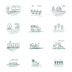 Set of Agriculture Icon Logo Concept Vector Template. Nature Logo Concepts. Illustration Vector