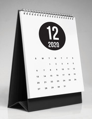 Simple desk calendar 2020 - December