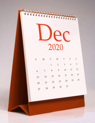 Simple desk calendar 2020 - December
