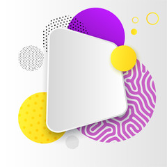 Flat dynamic background design. Colorful geometric frame