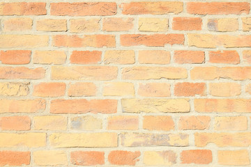 Red brick old wall texture. Close-up. Selective focus. Copy space.