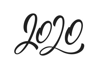 Obraz premium 2020. New Year holiday greeting lettering calligraphy 2020