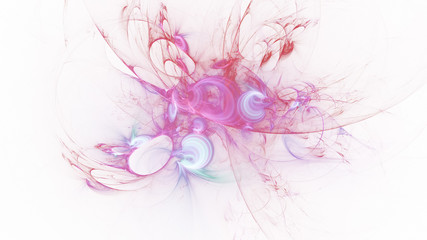 Obraz premium Abstract transparent rose crystal shapes. Fantasy light background. Digital fractal art. 3d rendering.