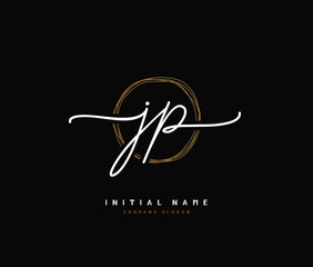 J P JP Beauty vector initial logo, handwriting logo of initial signature, wedding, fashion, jewerly, boutique, floral and botanical with creative template for any company or business.
