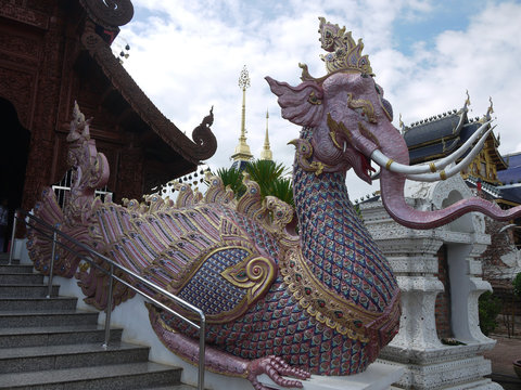 sculpture fairy tale animal in Thai temple
