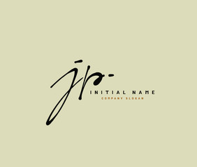 J P JP Beauty vector initial logo, handwriting logo of initial signature, wedding, fashion, jewerly, boutique, floral and botanical with creative template for any company or business.