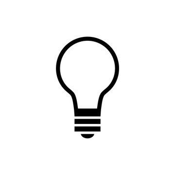 Isolated simple light bulb icon on a white background.