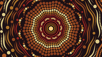 Illustration based on aboriginal style of background.