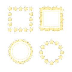 Set of frames templates with cartoon stars.