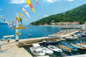 Sea harbor of Moscenisca Draga in Croatia