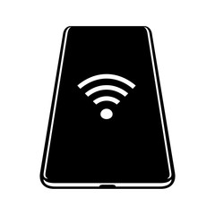 Mobile or smartphone connected to Internet through Wi-Fi