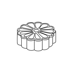 isometric flower shape oriental icon
