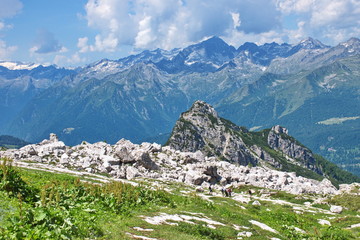 Fototapeta na wymiar Scenic view of rocky landscape in Brenta Dolomites, Italy