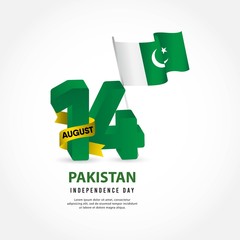 Pakistan independence day vector template. Design illustration for banner, advertising, greeting cards or print. Design happiness celebration.;