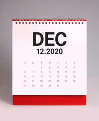 Simple desk calendar 2020 - December