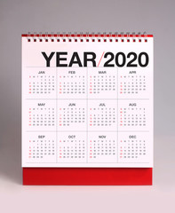 Simple desk calendar 2020