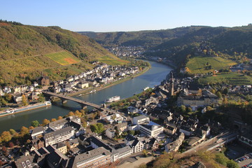 Blick auf die Moselbr&uuml;cke bei Cochem