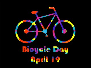 Colorful illustration for the Bicycle Day. Vector illustration