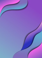 Minimal template in paper cut style for posters, flyers or cards design. Vector illustration.