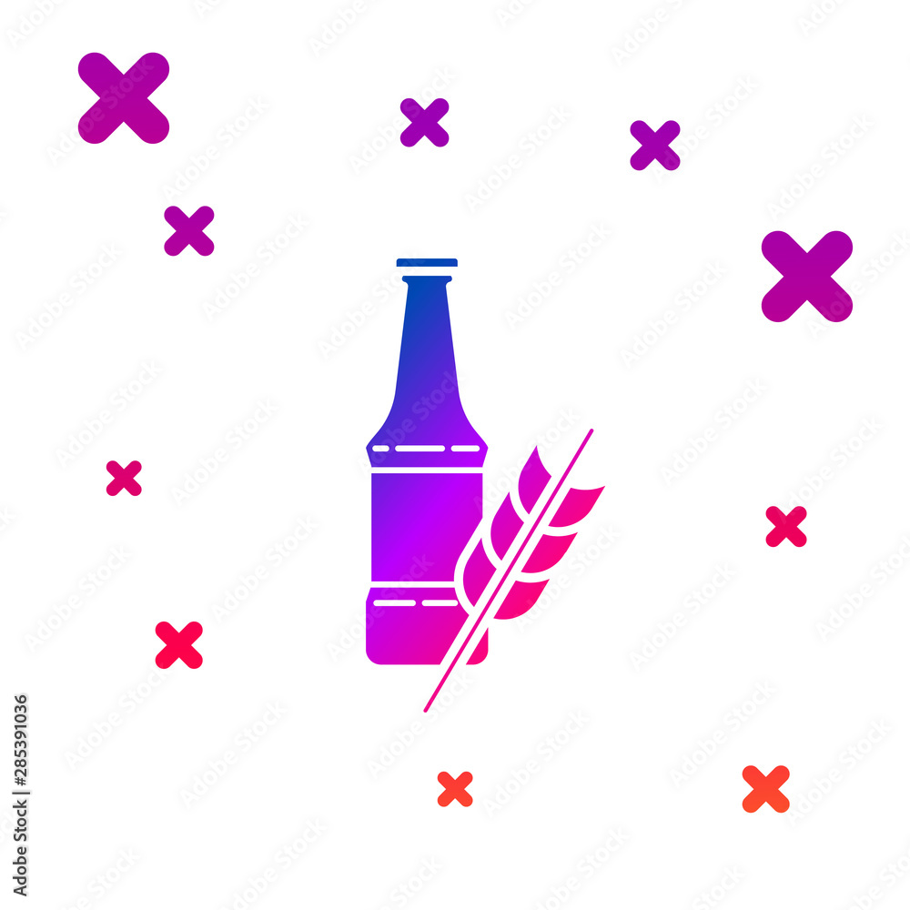 Poster color beer bottle icon isolated on white background. gradient random dynamic shapes. vector illustra