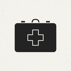 Flat minimal first aid kit icon. Simple vector first aid kit icon. Isolated first aid kit icon for various projects.