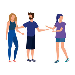 Fototapeta premium group of people avatars characters