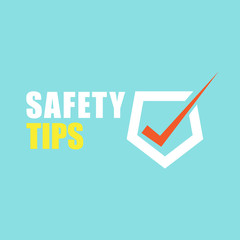 Safety tips illustration symbol on green