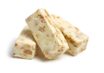nougat on white background