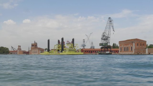 Mose System, Italy - Sea Level Protection Flood Gate Control Barrier In Venice L
