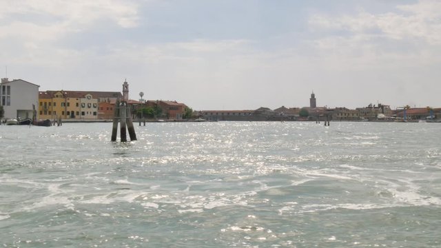 Venice lagoon, View from a floating boat
