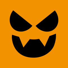 Mask of Halloween scary pumpkin. Template, gift, poster, greeting card style vector spooky and creepy pumpkin.