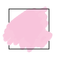 Frame template design with digital watercolor in vector