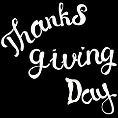  Thanksgiving calligraphy vector white word on black background card flyer banner leaflet broadsheet