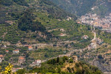 Obraz premium View over Gulf of Salerno from Ravello, Campania, Italy