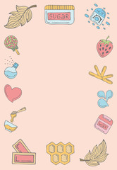 Frame teplate with depilatory elements.