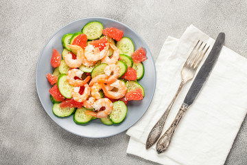 Fresh salad with seafood